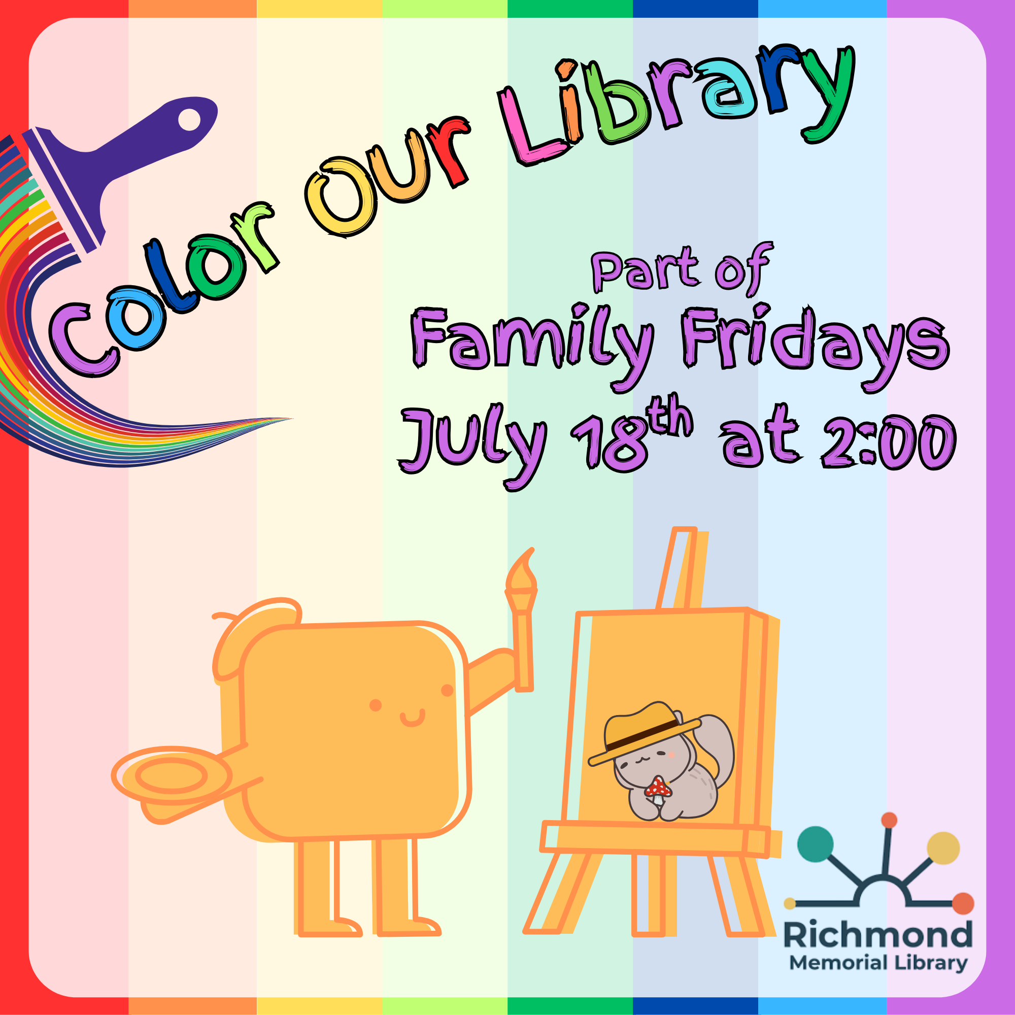 Color Our Library, July 18th at 2