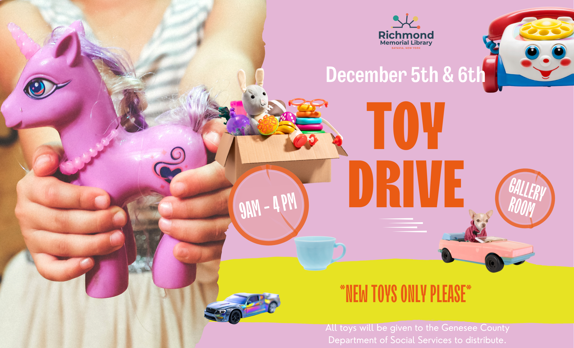 Toy Drive December 5 &amp; 6 from 9am-4pm