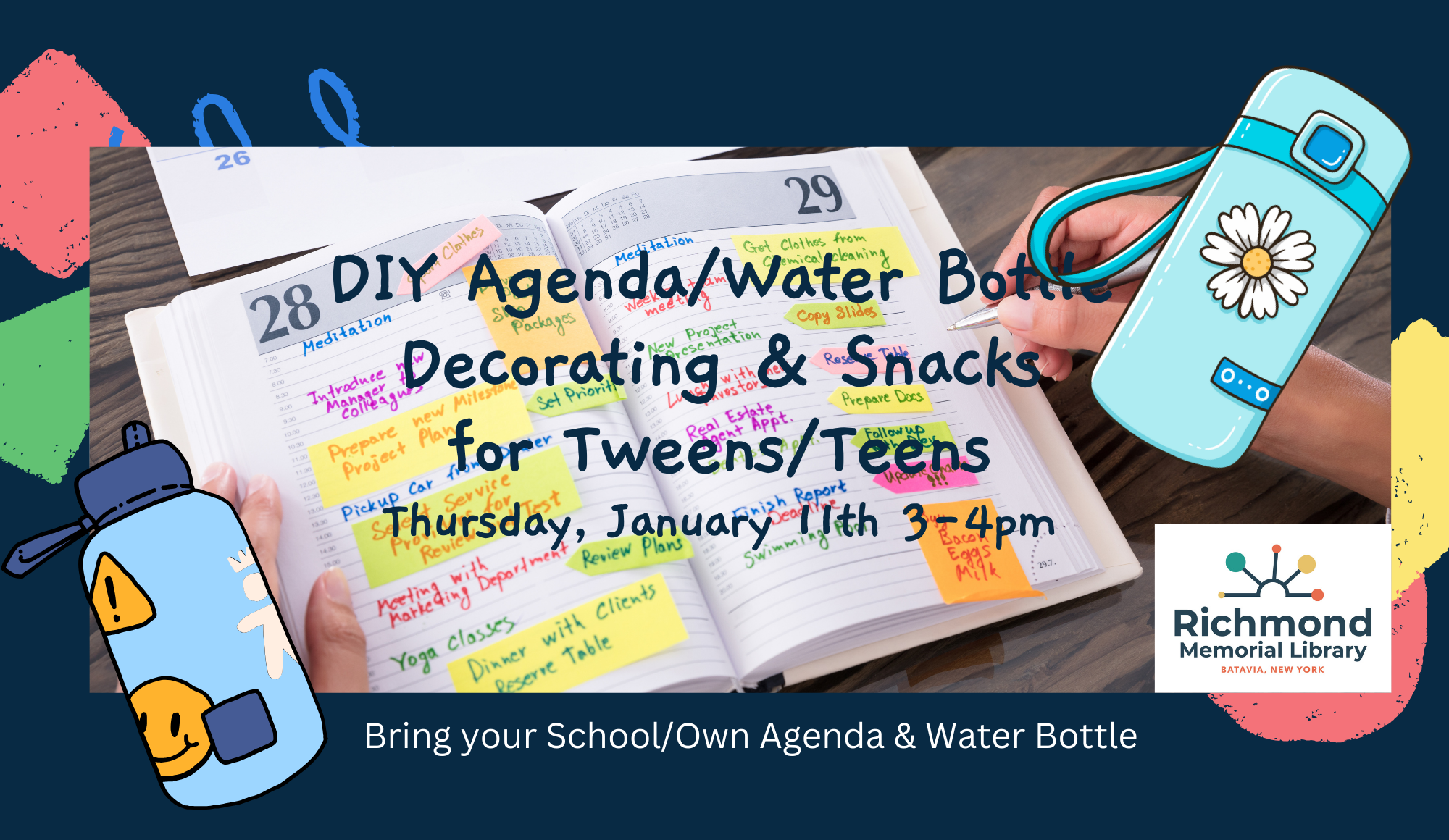 Tween/Teen Programming: Agenda/Water Bottle Decorating! 