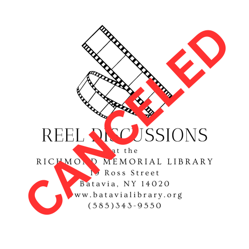 Reel Discussions for Richmond Memorial Library logo overlaid with 