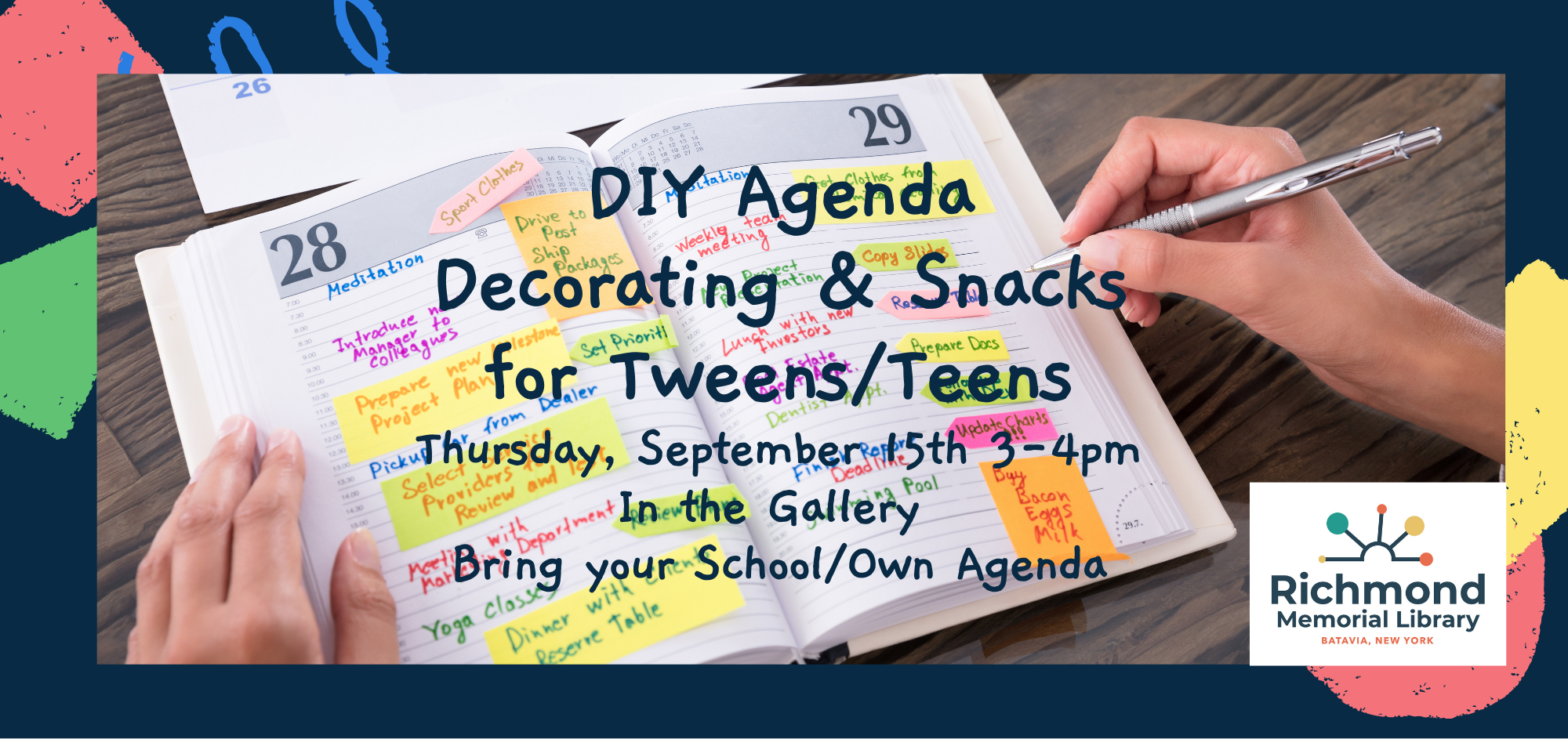 Tween/Teen Programming: DIY Agenda Decorating & Snacks 