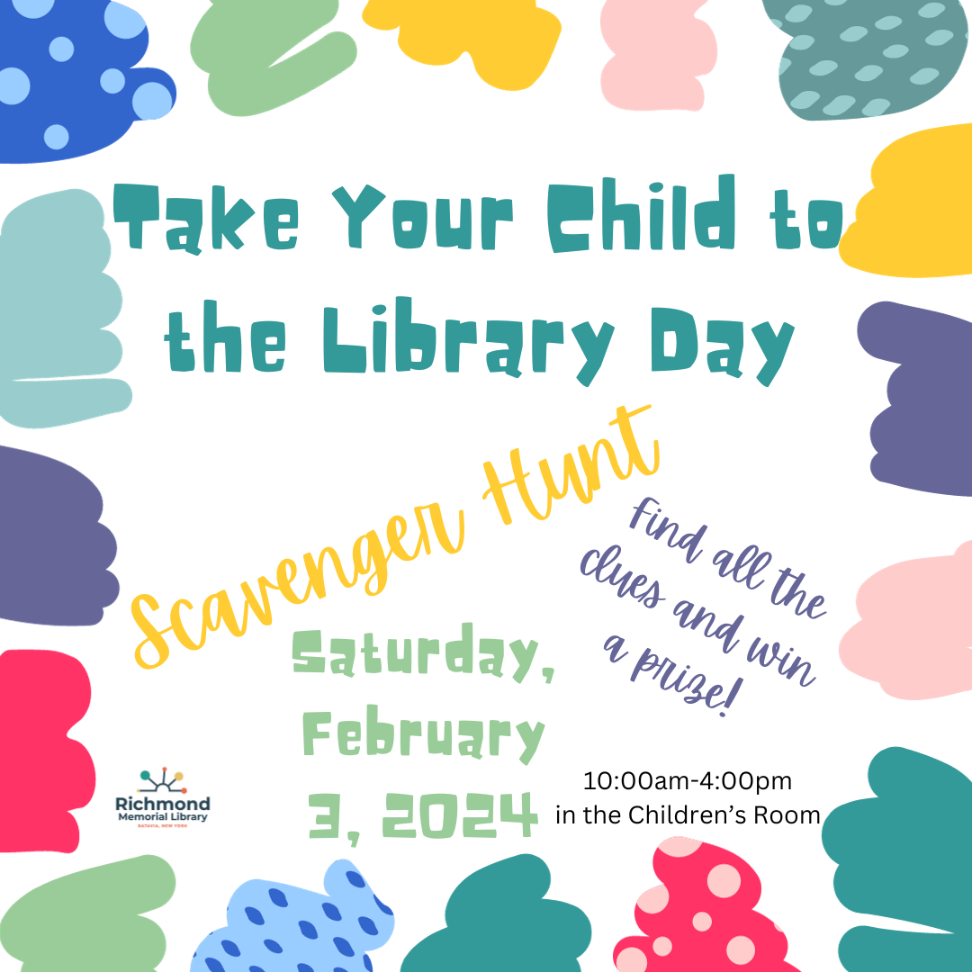 Take Your Child to the Library Day Scavenger Hunt for 2024
