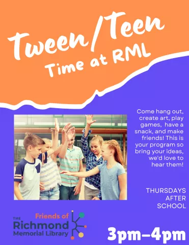 Tween/Teen Programming: Tween/Teen Time at RML!