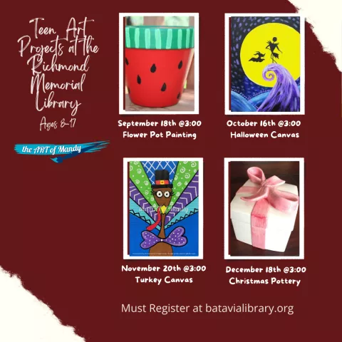 Tween/Teen Programming: ART Club after school with the ART of Mandy! 
