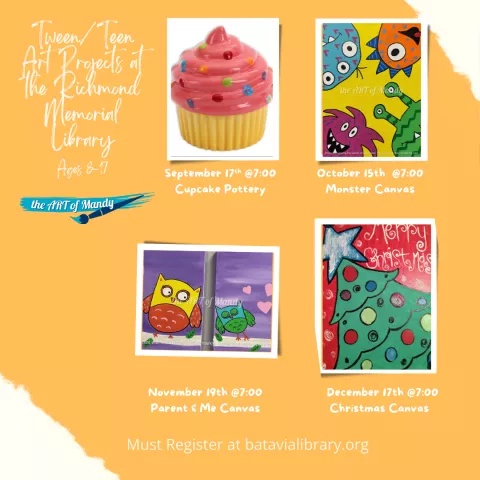 Tween/Teen Programming: ART Club after DARK with the ART of Mandy! 