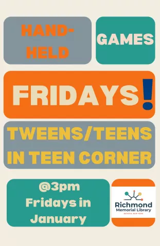 Tween/Teen Programming: Hand-Held Game Fridays! 