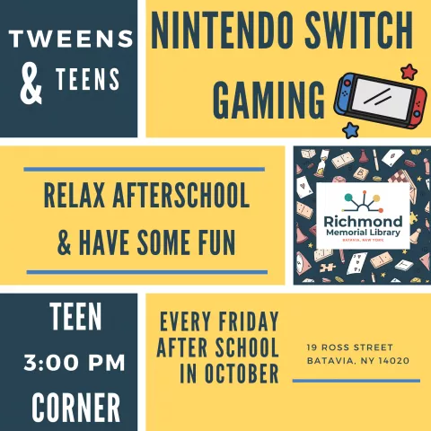 Tween/Teen Programming: Nintendo Switch Gaming!