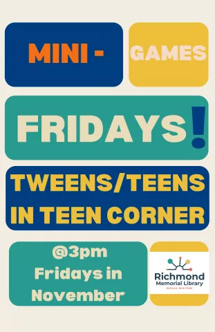 Tween/Teen Programming: Mini-Game Fridays! 
